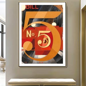 I Saw the Figure 5 in Gold by Charles Demuth, Fine Art Print, Precisionist Poster, Watercolor Painting, Colorful Wall Décor, Modern Artwork