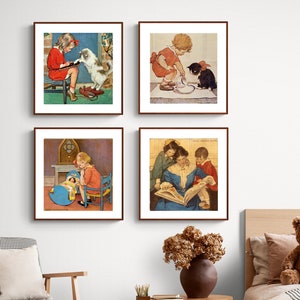 Kinderzimmer Kunst, 4er Set (30% RABATT) von Jessie Willcox Smith Fine Art Print - Posterpapier oder Leinwanddruck / Geschenkidee / Wand-Dekor