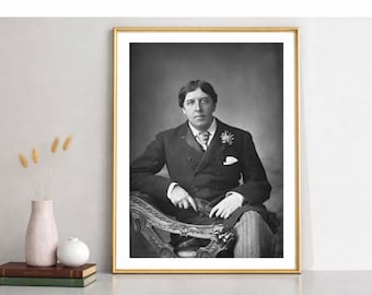 Oscar Wilde Portrait: Vintage Photo Print, Irish Author