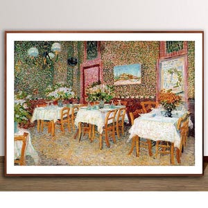 Interior of a Restaurant by Vincent Van Gogh Fine Art Print - Restaurant Decor Poster / Gift Idea / Wall Decor