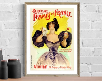 Parfums des Femmes de France Vintage Poster - Fashion Poster, Beauty Poster, Wall Decor