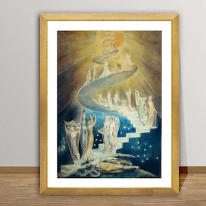 Jacob&#39;s Ladder by William Blake Fine Art Print - Religious Art / Gift Idea / Wall Decor