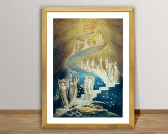 William Blake Jacobs ladderafdruk: religieuze kunst
