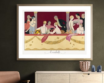 Impresión de ilustración de moda vintage "Eventails" de George Barbier
