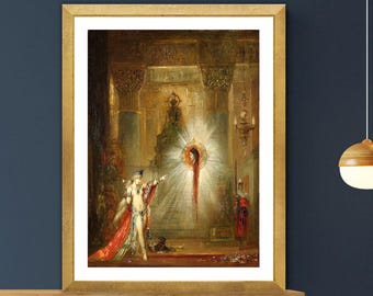 l'Apparation by Gustave Moreau Fine Art Print - Religious Poster, Symbolist Painting, Deco Interior