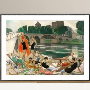 On the Banks of the Loire by Gerda Wegener Fine Art Print  -  Poster Paper or Canvas Print