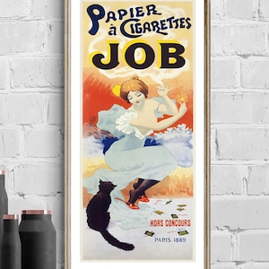 Vintage Papier a Cigarettes Job Advertisement  (1894) Art Print - Reproduction of a Retro Artwork, Decorative Purposes Wall Decor
