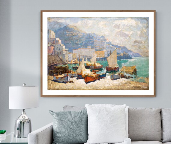 View of Amalfi by Konstantin Gorbatov Fine Art Print Poster | Etsy