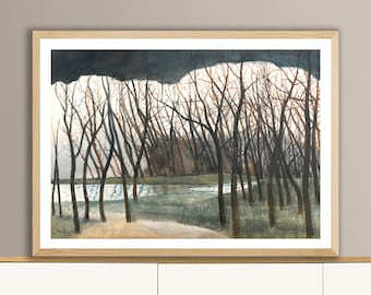 Leon Spilliaert Winter Landscape Art Print: Parc Ostend Botanical Decor