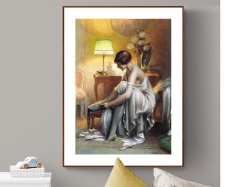 Evening Preparations by Delphin Enjolras Fine Art Print, Party Artwork, Figurative Poster, Romantic Décor, Women Poster