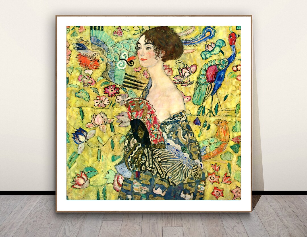 Lady With a Fan by Gustav Klimt Fine Art Print - Klimt Figurative ...