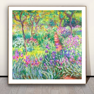 The Artist&#39;s Garden in Giverny by Claude Monet, Fine Art Print - Landscape Painting / Gift Idea / Wall Decor