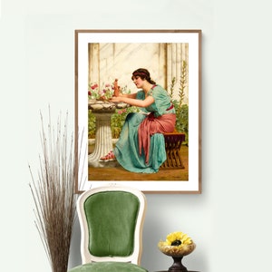 A Dilettante by John William Godward, Fine Art Poster, Neo-Classic Artwork, Greek Poster Print, Figurative Wall Art, Kitchen Wall Art, image 2