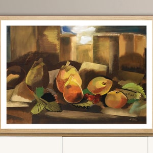 Natura morta con pere di Alexandra Exter Fine Art Print - Carta per poster o stampa su tela / Idea regalo / Decorazione da parete