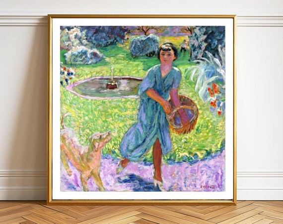 ピエール・ボナールの版画：犬を連れた少女、庭の風景 - Etsy 日本