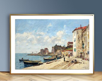 ウジェーヌ・ブーダン版画：ヴィル・フランシュ・ル・ポール、印象派の