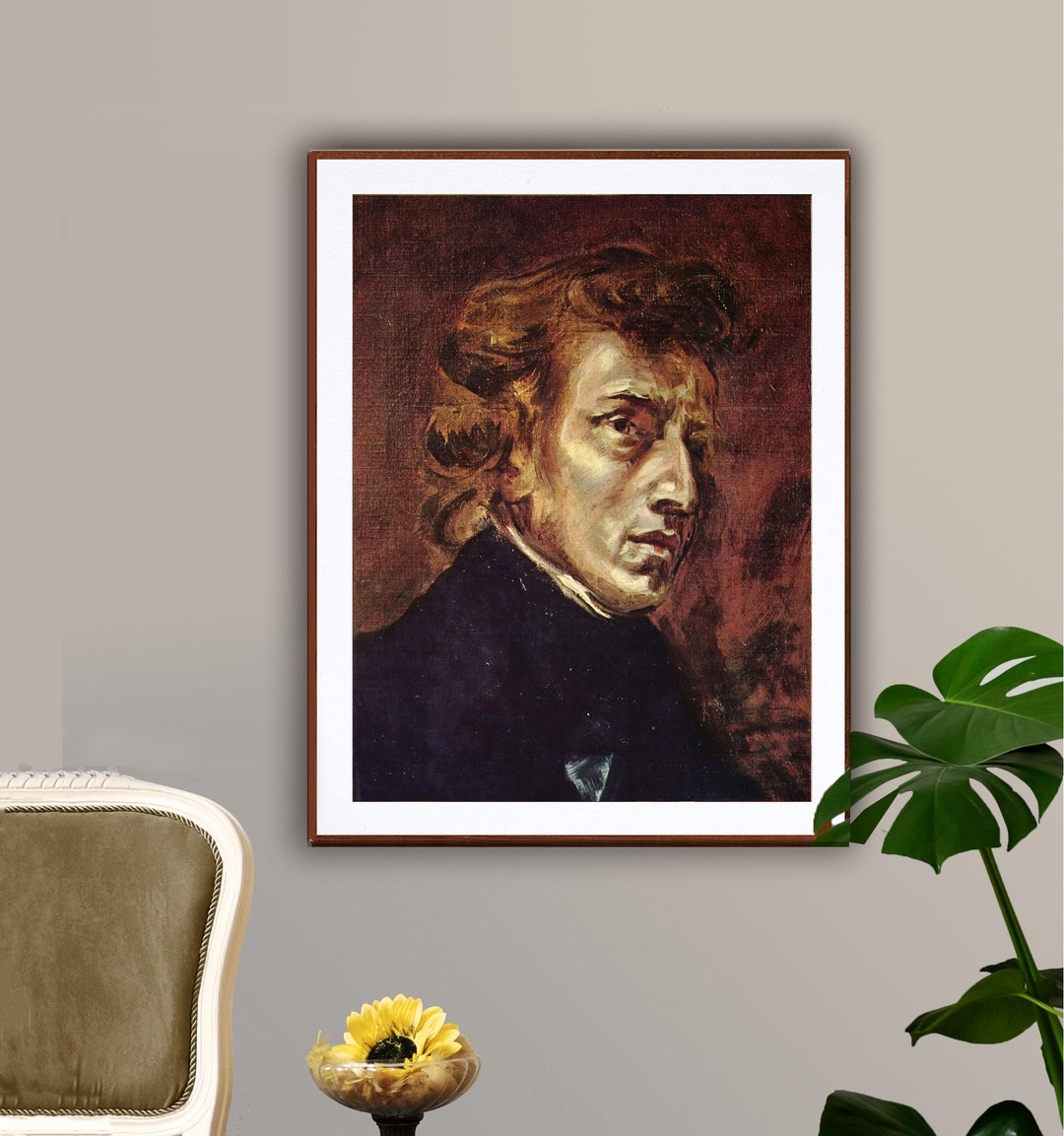 Frederic Chopin by Eugene Delacroix Fine Art Print Poster Paper or