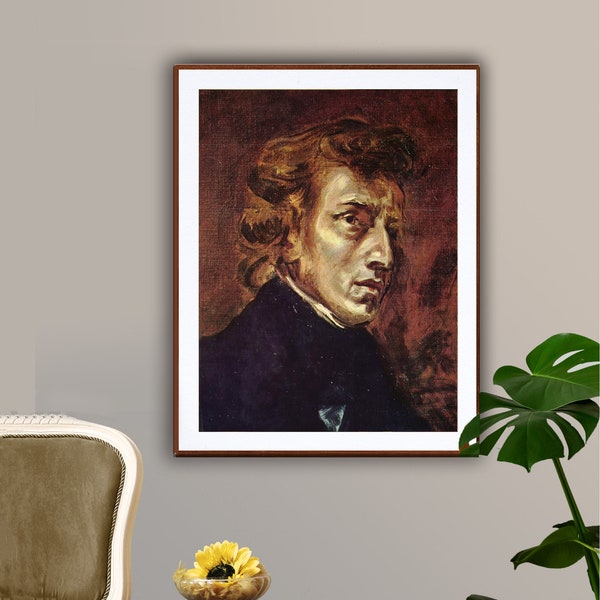 Frederic Chopin by Eugene Delacroix Fine Art Print - Poster Paper or Canvas Print / Gift Idea / Wall Decor
