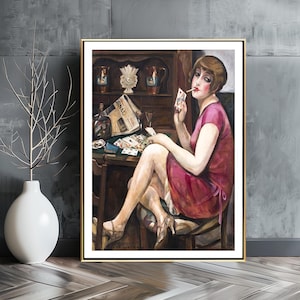 Hjerterdame por Gerda Wegener Impressão de arte fina - Arte figurativa / Ideia para presente / Decoração de parede