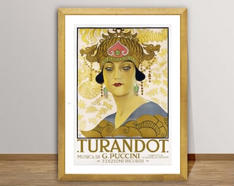 Turandot Opera Poster: Puccini Vintage Music Print, 1926