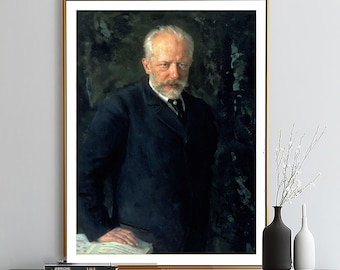 Piotr Ilyich Tchaikovsky by Nikolai Dimitriyevich Kuznetsov Art Print - Classical Music Artwork