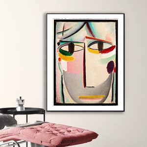 Testa femminile di Alexej von Jawlensky Fine Art Print - Carta per poster o stampa su tela / Idea regalo / Decorazione da parete