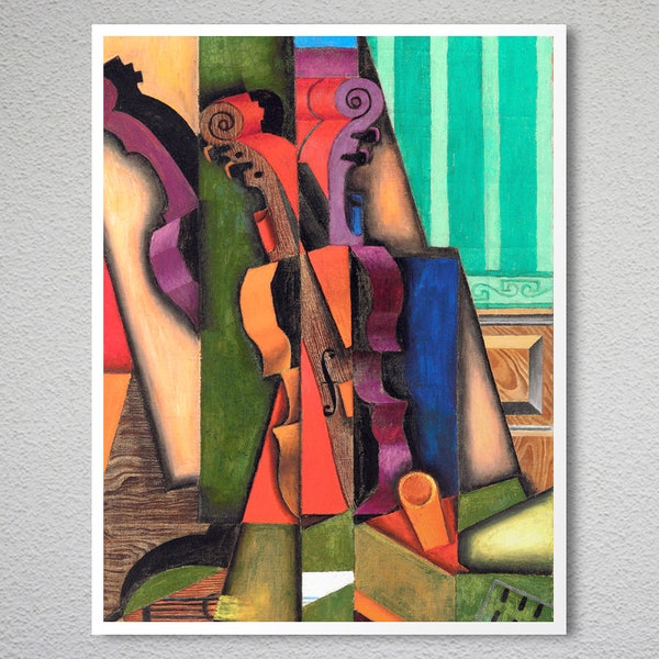 Violon et Guitare by Juan Gris Fine Art Print - Poster Paper or Canvas Print / Gift Idea / Wall Decor