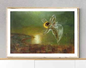 John Atkinson Grimshaw 'Spirit of Night' Art Print: Victorian Fairy Painting