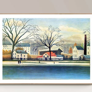 Suburban Scene, Banlieue by Henri Rousseau Fine Art Print - Poster Paper or Canvas Print / Gift Idea / Wall Decor