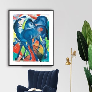 Die Blauen Fohlen by Franz Marc, Fine Art Print, Expressionist Wall Art, Colorful Wall Décor, Abstract Painting, Modern Artwork