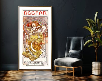 Nectar Liqueur Superfine by Alphonse Mucha Food&Drink Print - Beverages Art, Drink Poster, Deco Interior