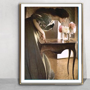 Flower Scent by John White Alexander Fine Art Print - Figurative Art / Gift Idea / Romantic Wall Decor