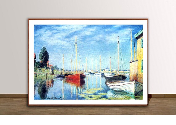 クロード・モネ「アルジャントゥイユのヨット」の版画：印象派の海景