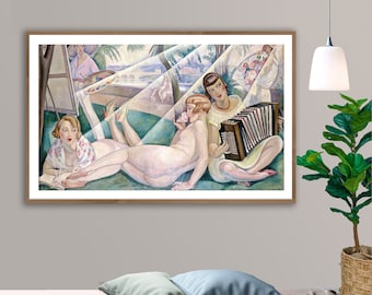 A Summer Day, En Sommerdag by Gerda Wegener, Fine Art Print, Art Nouveau Poster, Figurative Artwork, Vintage Wall Décor, Friends Gift