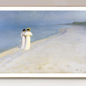 Summer Evening on Skagen&#39;s Beach by Peder Severin Kroyer Fine Art Print - Seascape Art, Beach Poster, Impressionist Art, Gift Ideas
