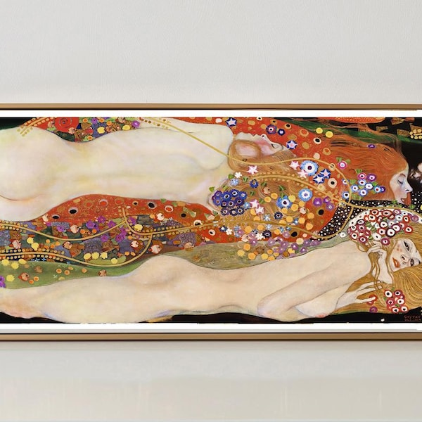 Gustav Klimt Water Serpents II Print: Art Nouveau Poster