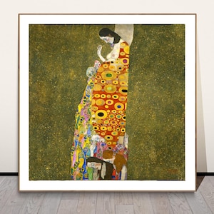 Lámina artística "Esperanza II" de Gustav Klimt - Arte figurativo / El mejor regalo para mamá / Decoración de pared