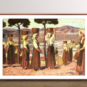 Paysannes de Monte Cassino by Maurice Denis Fine Art - Poster Paper or Canvas Print / Gift Idea / Wall Decor
