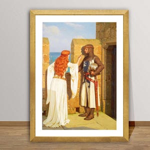 The Shadow by Edmund Blair Leighton Fine Art Print - Lovers Scene Poster / Gift Idea / Wall Decor
