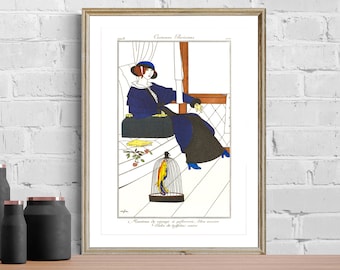 Impresión Art Nouveau de George Barbier: Póster de moda parisina