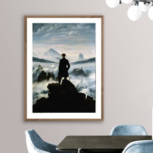The Wanderer Above the Sea of Fog by Caspar David Friedrich Fine Art Print - Poster Paper or Canvas Print / Gift Idea / Wall Decor