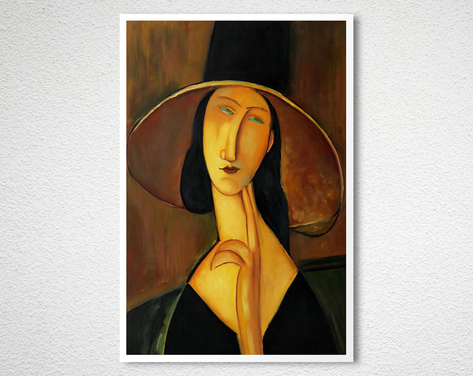 Portrait of Jeanne Hebuterne in a Large Hat by Amedeo | Etsy