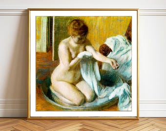 Impression d'art Edgar Degas Femme dans une baignoire : décoration murale de salle de bain