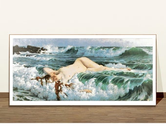The Birth of Venus by Adolph Hiremy Hirschi Fine Art Print - Poster Paper or Canvas Print / Gift Idea / Wall Decor