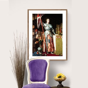 Joan of Arc at the Coronation of Charles VII by Jean Auguste Dominique Ingres Fine Art Print - Poster Paper, Canvas Print