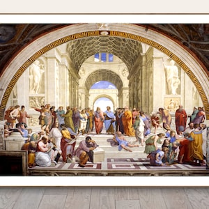 Stanza Della Segnatura, La Scuola di Atene di Raffaello Fine Art Print - Pittura mitologica, Arte rinascimentale, Idee regalo, Decorazioni murali
