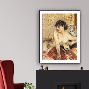 A carta da manhã de Giovanni Boldini Impressão de belas artes - Papel de pôster ou impressão em tela / Idéia de presente / Decoração de parede