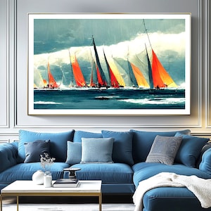 Sailing Yachts Regatta Fine Art Print - Poster Paper or Canvas Print / Gift Idea / Wall Decor