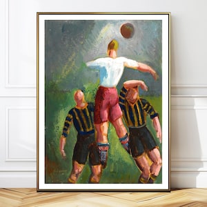 Heading by Angel Zarraga Fine Art Print - Football Painting, Gift for Football Lovers, Football Wall Art