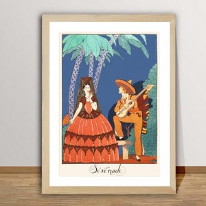 Serenade Vintage Poster by George Barbier - Fashion Illustration / Gift Idea / Wall Decor